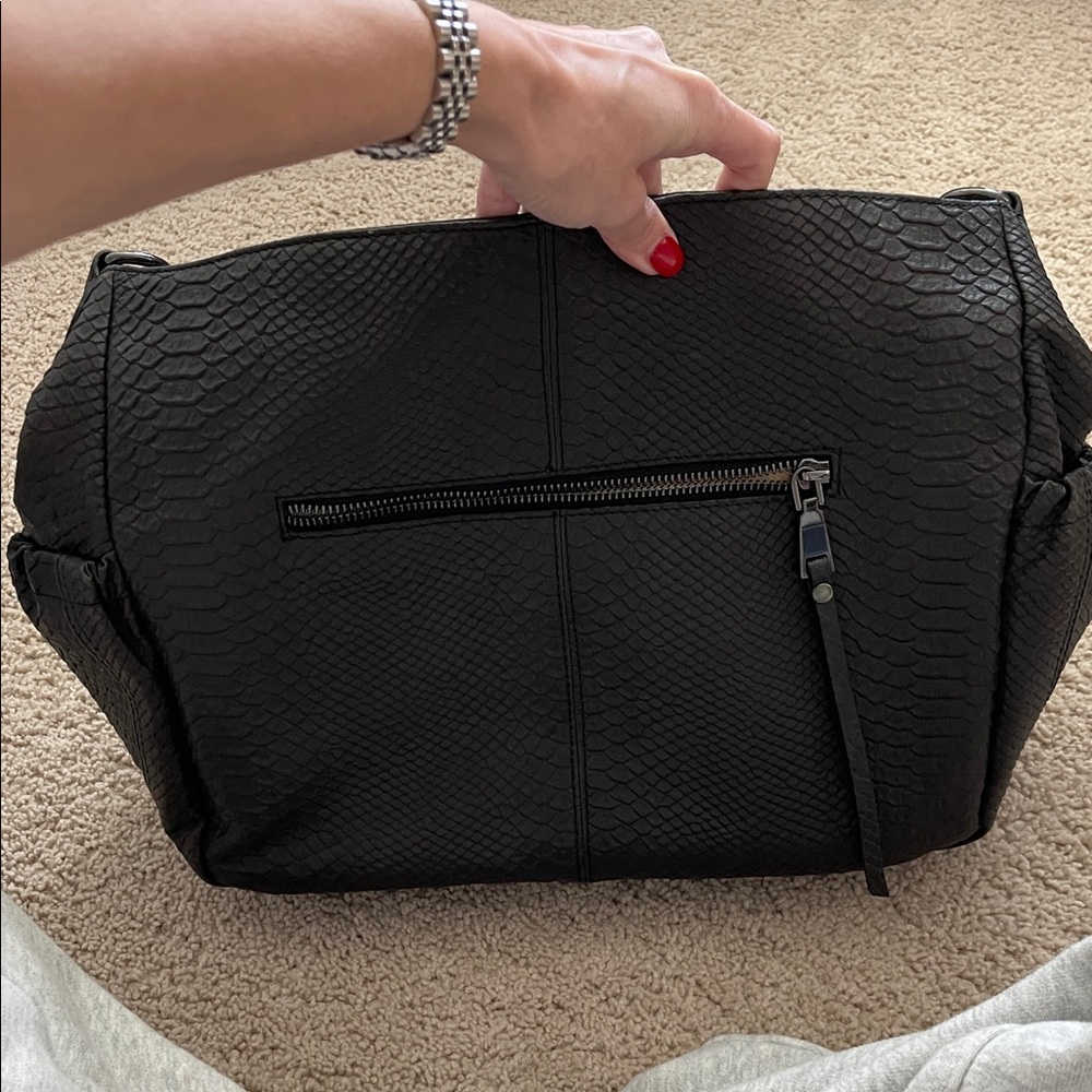 KeriKit London Chic Black Textured Shoulder Bag- fancy diaper bag - Picture 5 of 7